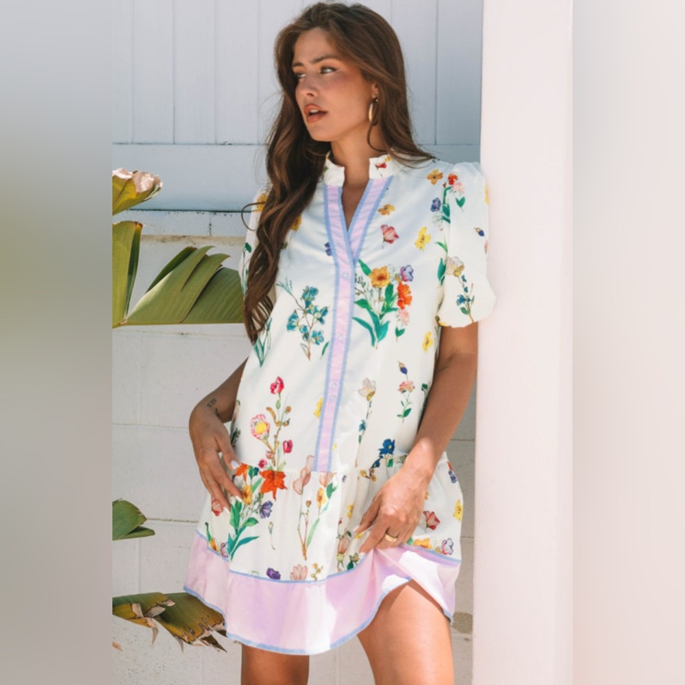 Jolene- Floral Print Dress with Ruffle Details - Picture 2 of 5